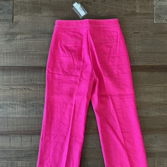 J.Crew Women’s Peyton Sailor Crop Pant Bright Pink Stretch Linen Size 6 - Picture 11 of 11
